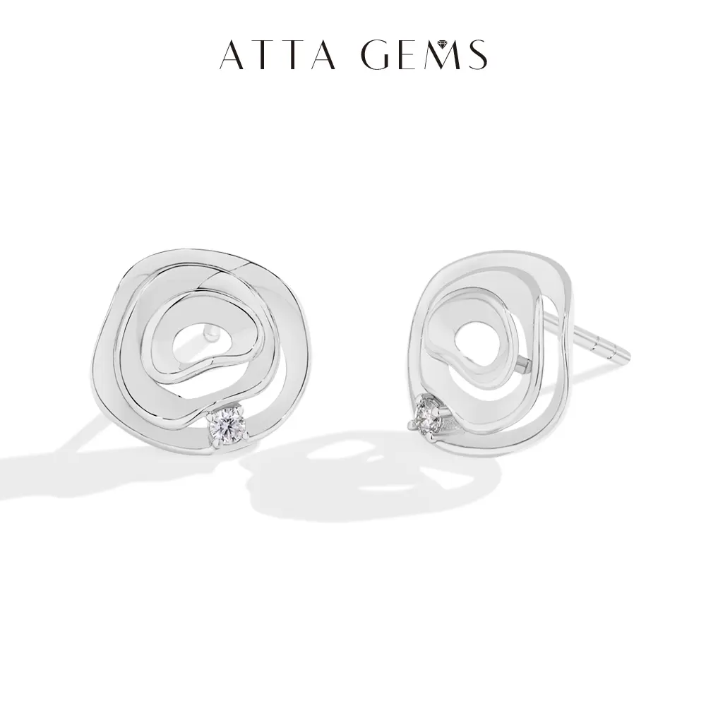 Women's High Quality Floral Artificial Gemstone Earrings - Lab-Created Moissanite Stud Earrings for Daily Wear, Jewelry E033, High Quality Earrings