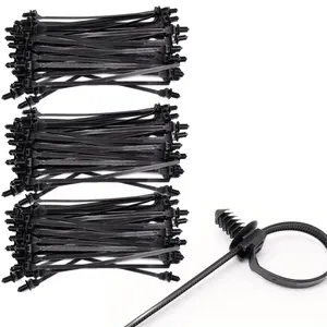 100Pcs Push Mount Cable Zip Tie 8inch Nylon Self Locking Cable Strap,Heavy Duty Nylon Push Mount Self Locking UV Resistant Assortment For Indoor,Construction,Electronic and Auto - Home Improvement.
