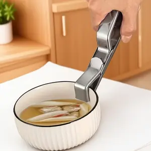 Stainless Steel Heat Resistant Kitchen Tongs, Non-Slip Bowl Lifters for Microwave & Oven, Multipurpose Cooking & Serving Utensils, Dishwasher Safe Anti-Slip Gripper Tool for Hot Pots, Bowls, Dishes