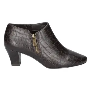 Easy Street Womens Kalinda Croc Round Toe Shootie Pumps Dress Casual Low Heel 1-2" - Brown