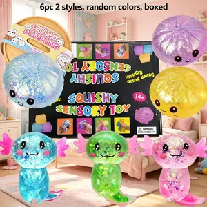 6pc Novel stress relief toy set, Play, relieves anxiety, slowly rebounds, fun interactive design, cute desktop accessories suitable for office workers, party gifts, 6 different styles, boxed