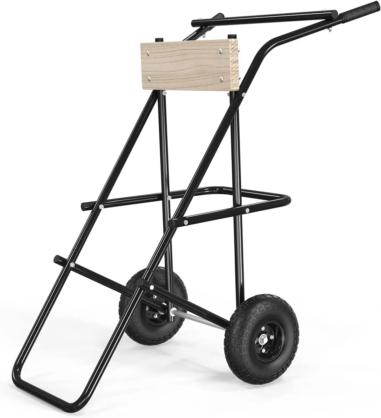 TUFFIOM Outboard Boat Motor Stand, Folding Engine Stand Carrier Cart w/2 Wheels, Boat Motor Dolly Support Stand 440lbs Capacity for Motor Storage Repair Maintenance