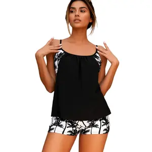 Women Short Sleeve Two Piece bikini sets bathing suit women set non tie bathing suit bikini bottom triangle rash guard bikini swimsuits 2 piece beaded cherry bikini swim sets for women