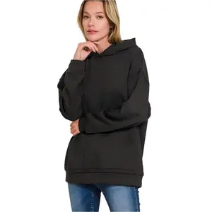 Oversized Scuba Hoodie with Kangaroo Pocket