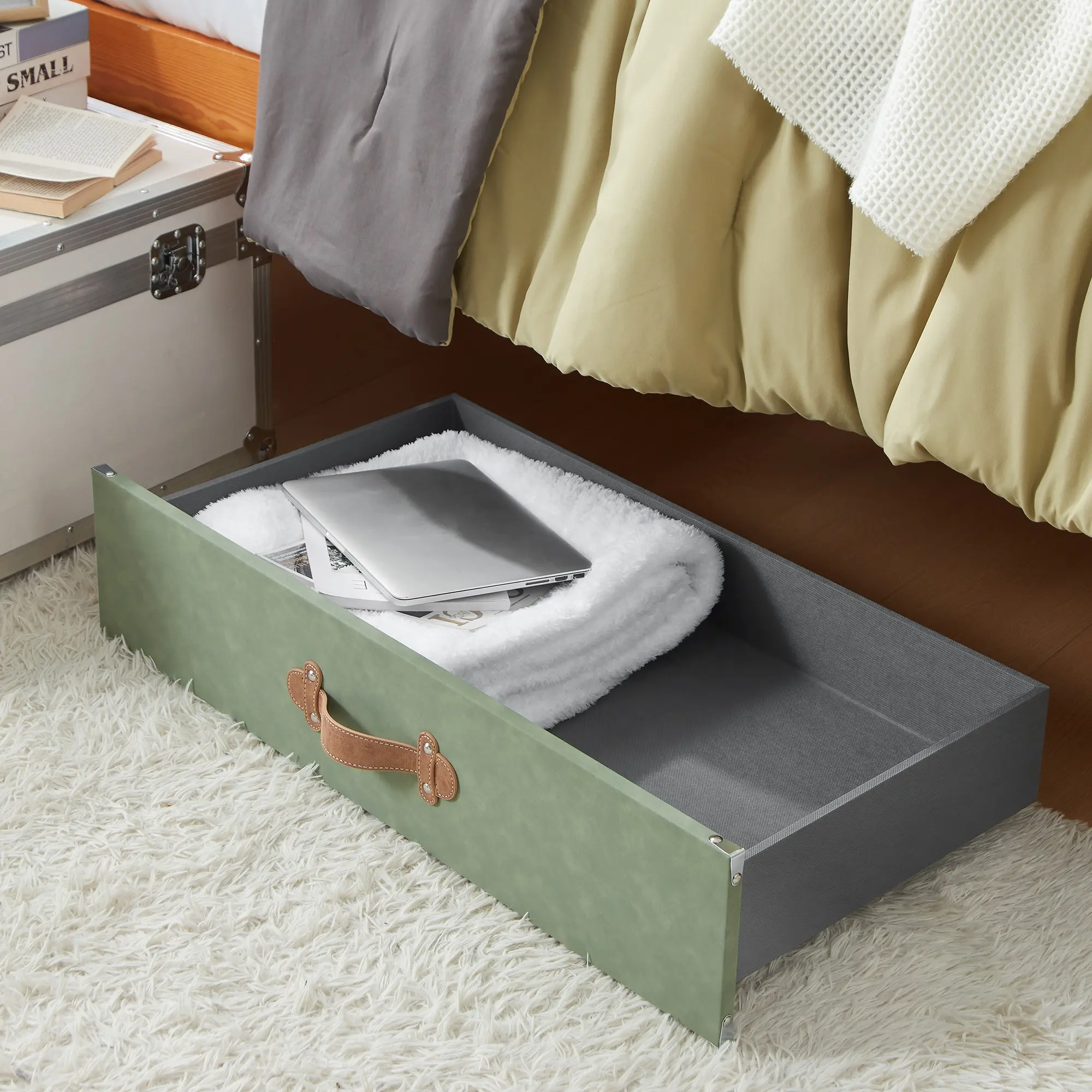 Texture Brand - Rolling Under Bed Storage Drawer - Moss
