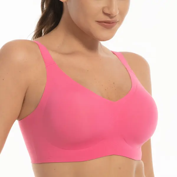 Comfelie Women's Plus Size Wireless Comfort Bra - Seamless, Full Coverage, Unlined T-Shirt Bra with Support, Breathable Light Fabric, Perfect Fit for Everyday Wear (EB061-EB062) - Womenswear Underwear