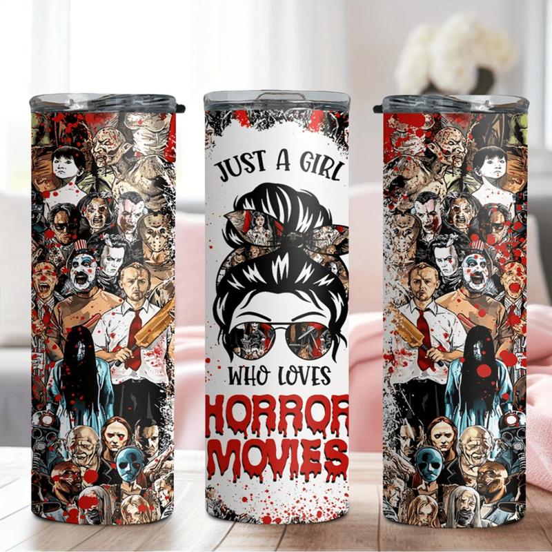 Horror Icons Thermal Tumbler Featuring Jason Freddy Michael Myers Pennywise Chucky Pinhead Ghostface 20oz Stainless Steel Cup for All Drinks
