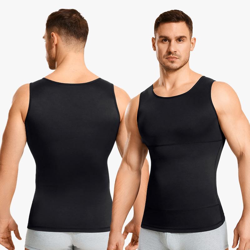 Nebility Men's Sleeveless Crew Neck Belly Compression Tank Activewear Menswear Tank Top Straps Undershirt Menswear