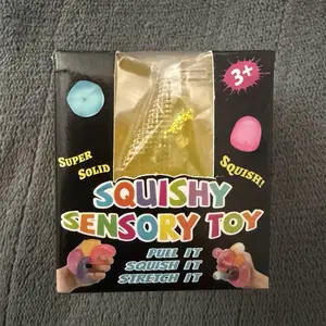 Glitter Sensory Squishy Egg Toy, Fidgets Squishies for Kids Stuff, All Needohs Squishy Stress Relief Toy