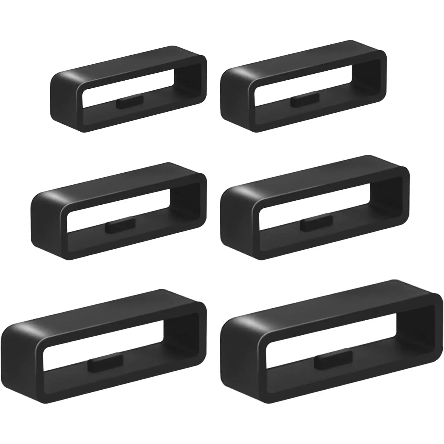 6 count Watch Band Keepers, 16mm/18mm/20mm/22mm /24mm/26mm Watch Strap Holder Loops Retainer, Black  Watch Band Fastener Rings Replacement  for   Watches