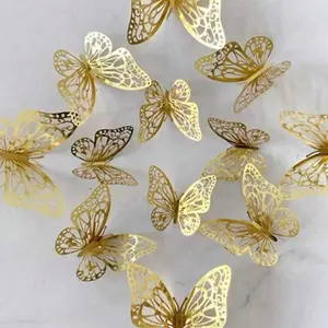 3D Butterfly Decoration - Gold Color Elegant Design for Your Decorations