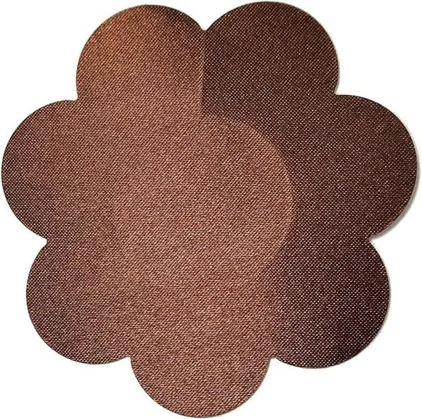 ENVY BODY SHOP Disposable Flower Petal Shape Adhesive Nipple Cover Breast Pasties, 25 pairs (50 count)(Dark Cocoa)
