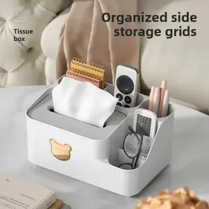 Bear Desktop Tissue Box, Modern Simple Bathroom and Living Room Storage Box, Accents, Space-Saving Rectangular Design
