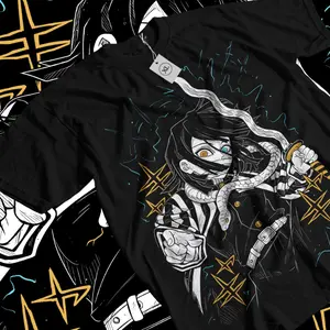 Demon Slayer Anime T-Shirt & Sweatshirt, Obanai Iguro Snake Hashira Graphic Tee, Vintage Oversized Unisex Streetwear, Manga Gift for Men Women