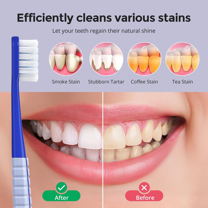 Engohn 10pcs Adult Toothbrush 1000+ Soft Bristle Ultra-Thin Head Design Deep Cleaning Between Teeth Removes Stains Sensitive Teeth BPA & Latex Free Oral Hygiene Essentials Cleanser