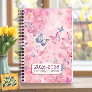 1pc Compact 5.5"x8.3" 3-Year Monthly Planner Notebook (2026-2028): An all-in-one organizer for scheduling, goal tracking & personal projects. Features monthly & yearly views, and to-do lists. A perfect gift for work, school, or home use