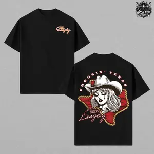 Ella Langley Cowgirl Graphic T-Shirt, Oversized Cotton Tee, Country Music Western Aesthetic Shirt, Vintage Style Streetwear Unisex