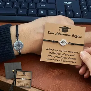 Graduation Bracelet 2026 Gifts for Her Him Kindergarten Class of 2026 Cool High School College Graduation Gift 5th 8th Grade Teen Girl Boy Bracelet Women Jewelry Cards Middle School Nurse Senior Daughter Student Adjustable Cuffs