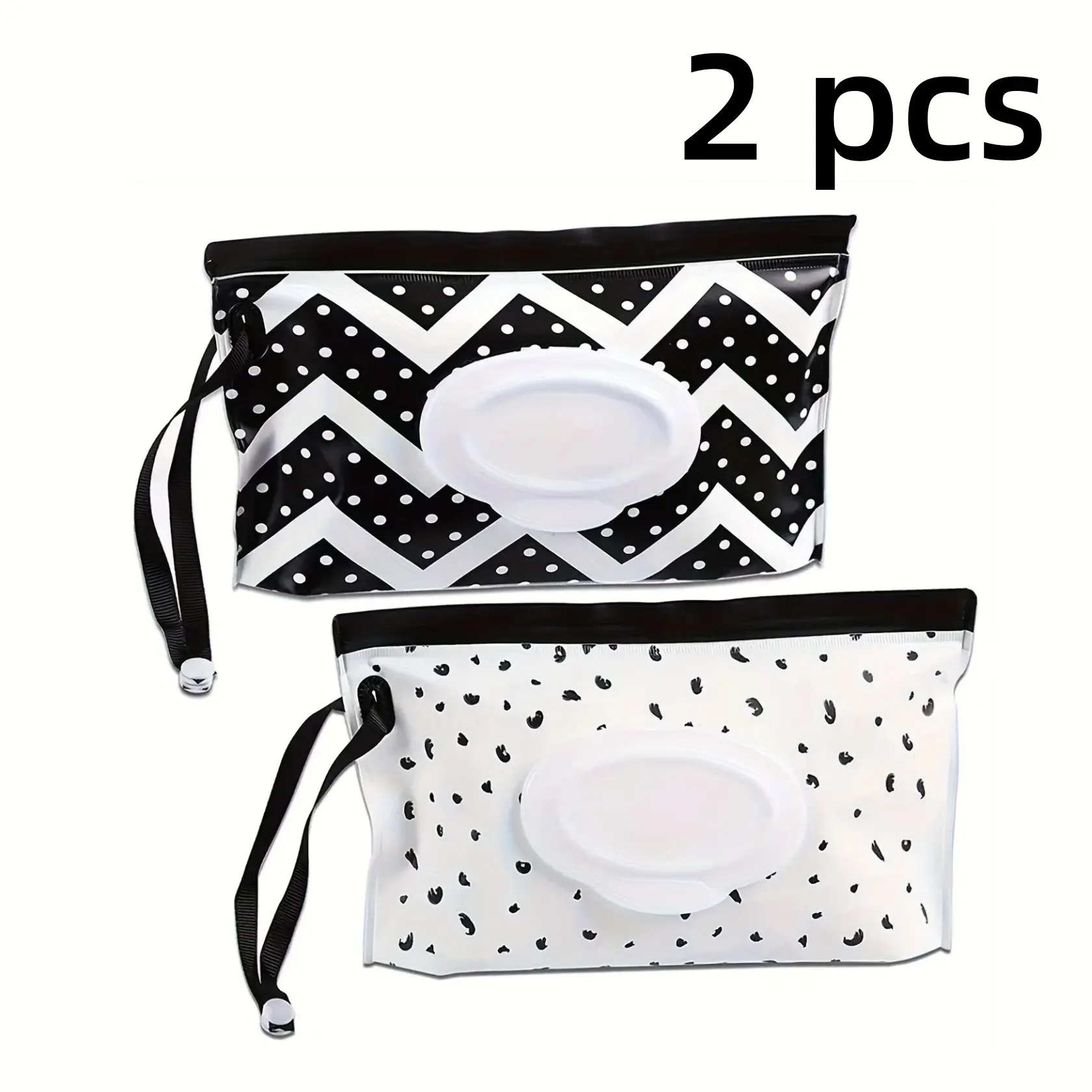 【Back to School】Wet Wipes Storage Bag, 2 Counts Portable Flip Top Wet Wipes Pouch, Wet Wipes Dispenser Bag, Storage Organizer for Home & Travel, Holder-MM1