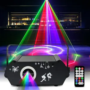 Best RGB Laser Art Projector for Home & Party Upgrade Your Space with Dynamic Laser PortraitsStage lighting 3D Animation RGB Laser Stage Lighting, DMX512 Music Sound Activated Disco Projector Lights, Remote Control Beam Effect Scan Light for Bar