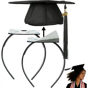 Graduation Cap Headband Insert-Anti-Fall Grad Cap Headband for Curly Hair,Graduation Hat Hair Band Accessories