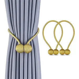 Magnetic Curtain Tie Backs, 2pcs Modern Simple Design, Easy Installation, Strong Holding Power, Ideal for Home & Office Use, Interior Decoration Accessories