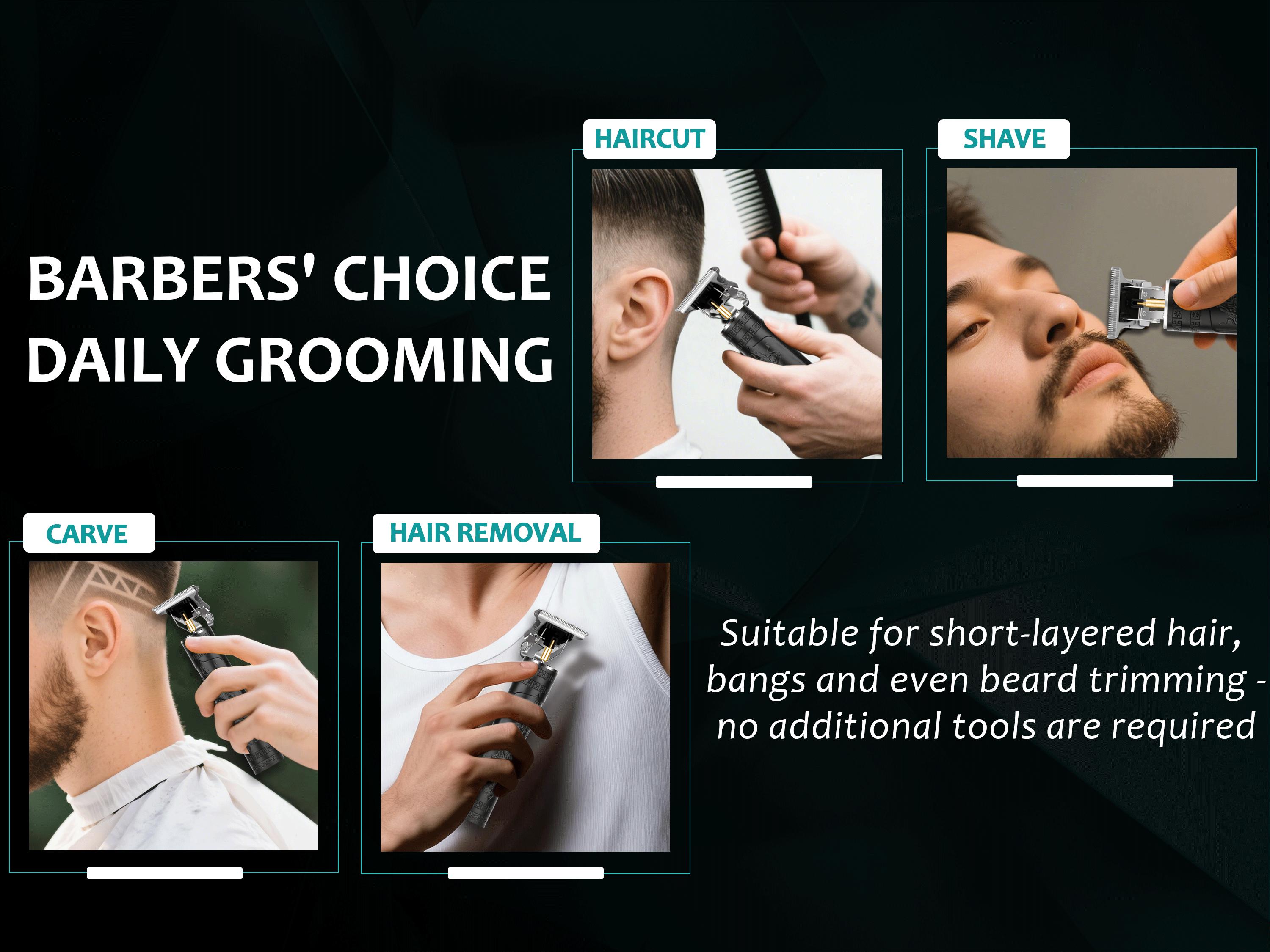 LQT Professional Dragon Engraved Hair Trimmer for Men, Cordless T-Blade Beard Trimmer & Edger, Rechargeable Hair Clipper for Fades, Edges & Grooming