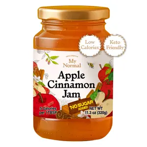 My Normal Low Calorie Apple Cinnamon Jam - Official Product Apple 50% Fruit Jelly with Allulose, Zero Sugar Jam - Only 6 Ingredients, No Artificial Additives (320g, 11.28 oz)