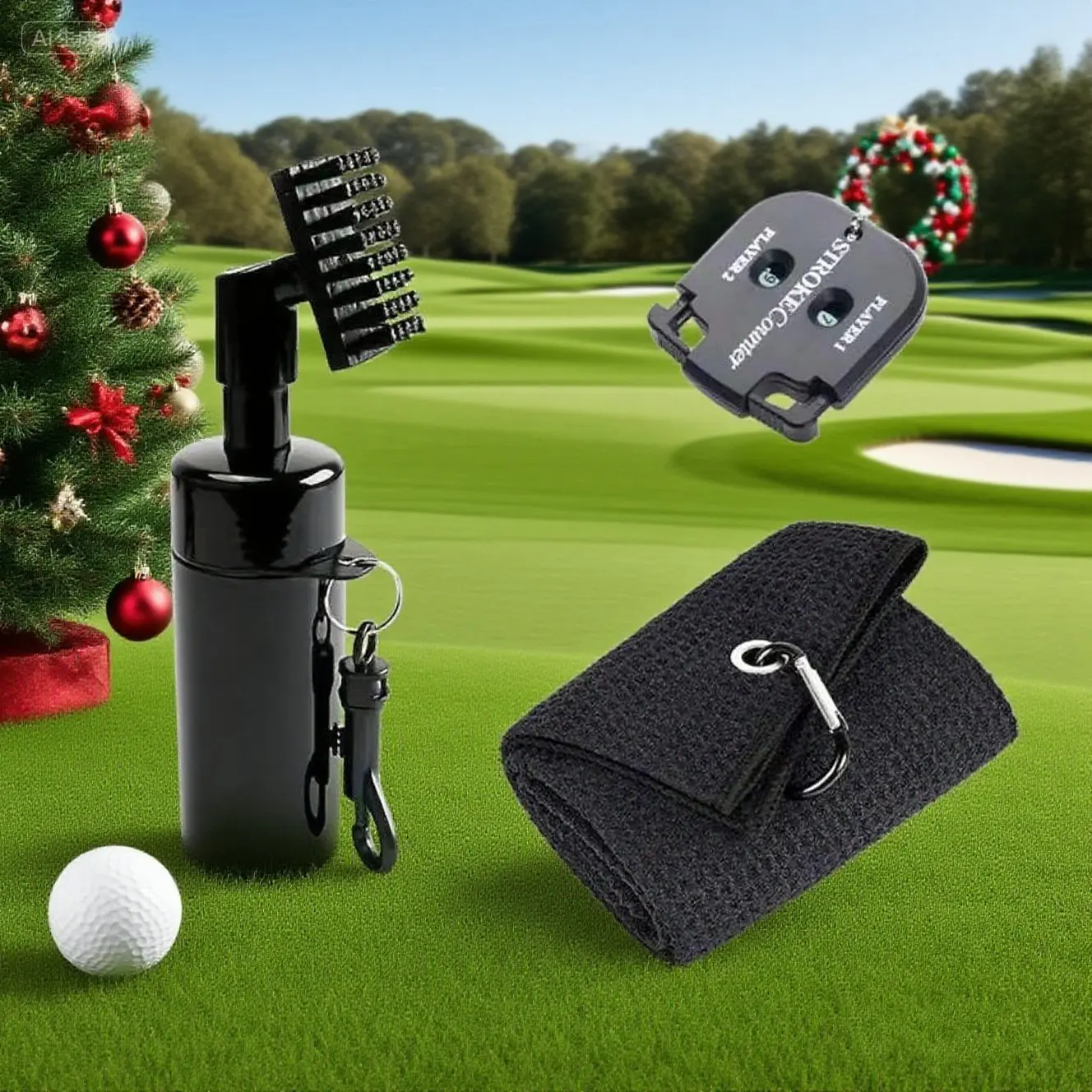 Portable Golf Cleaning Kit Set, Golf Accessories, Durable Mini Scorecard, Portable Brush, Golf Towel, Perfect Gift for Golfers, Golf Gift Sets, Includes All Essentials, Golf Supply, Golf Gift Accessory
