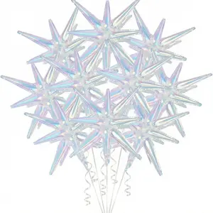 Vibrant Star Shaped Balloon, 22 Inch Transparent Aluminum Film Balloon, Perfect for Birthday, Anniversary, Baby Shower, Wedding, Disco Party Decorations