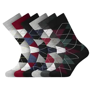 Men's Dress Socks Cotton Crew Socks 6 Pairs Breathable Sweat Absorbing for Shoe Size 9-13 Maximum Durability Moisture Wicking Comfort Versatile Calf Socks