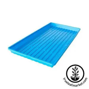 1020 Heavy Duty Microgreens Trays - No Holes - Blue - Shallow
