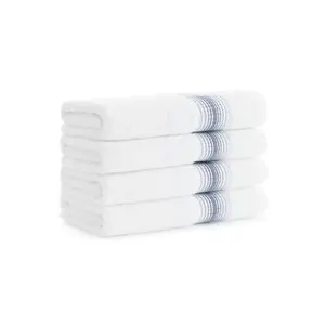 Aston & Arden White Turkish Luxury Hand Towels for Bathroom (600 GSM, 18x32 in., 4-Pack), Super Soft & Absorbent Hand Towels