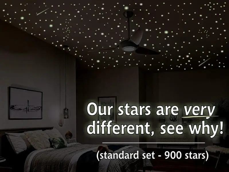 THE most luminous Glow In The Dark Ceiling Stars available. The only 10hr glow stars available anywhere/ 900 shapes