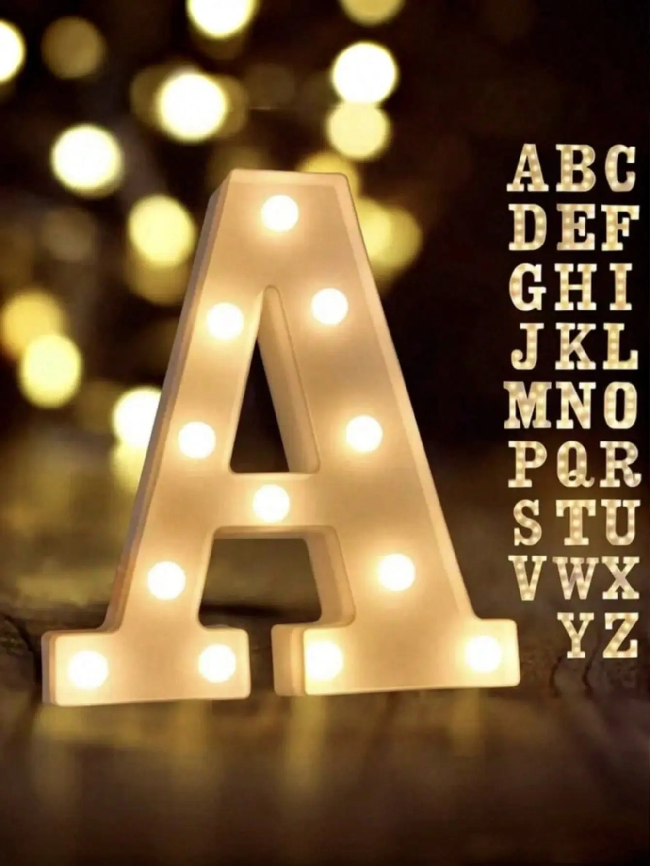 Plastic LED Marquee Letter Lights - Wall-Mountable Warm White Battery-Operated Alphabet Sign, Table Centerpiece for 2026 Graduation, Wedding Decor, Party Decoration Supplies, Festival Decorations