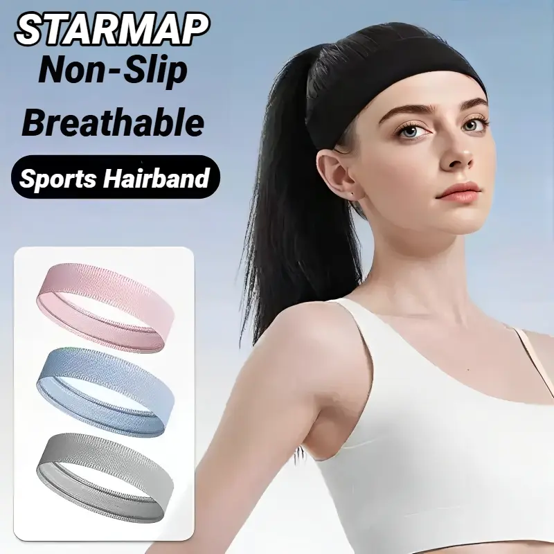 Sports Elastic Headband With Sweat Absorption And Anti Slip Moisture Fitness Yoga Tennis Cycling Sweatband Men Women Hair Band