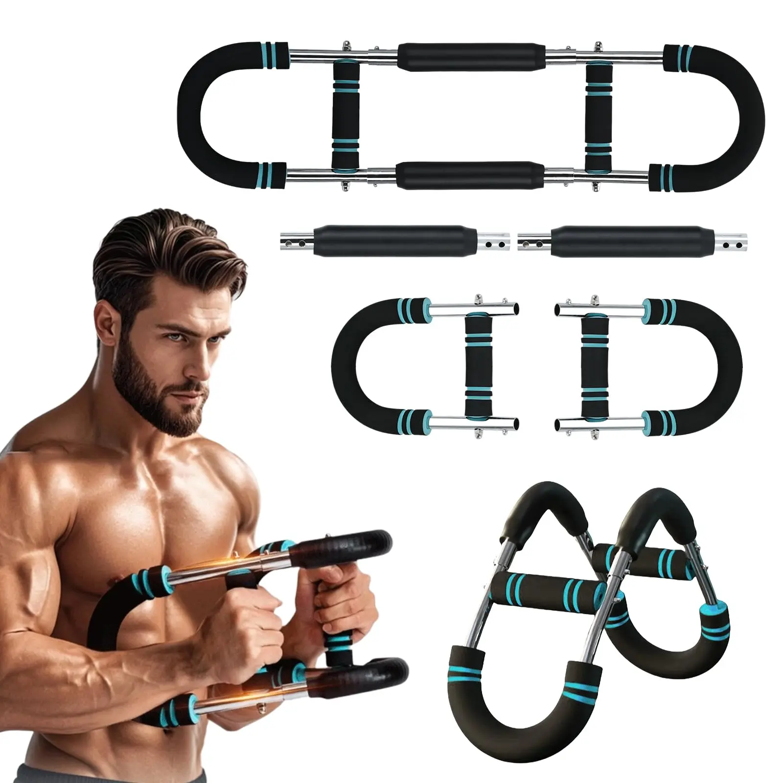 Arm Trainer, Adjustable Chest Workout Equipment, Arm Trainer for Men, Chest Trainer for Men, Shoulder Muscle Training, Portable Spring Resistance Home Fitness Equipment Summer Vibes Shaping