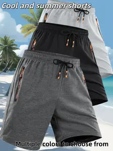 Men’s breathable casual athletic shorts, 3-pack — suitable for everyday wear, outdoor leisure activities, cycling, and travel; great for couples; a perfect summer gift to share with your loved one; an essential piece of clothing for summer beach outings a