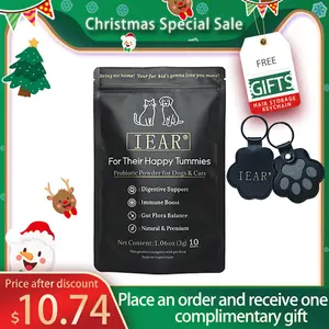 IEAR Pet Probiotics, specially formulated for canine and feline digestive and immune health. Goat milk-flavored powder with pure, natural premium ingredients balances gut flora, relieves diarrhea, and boosts immunity. cellula Dog Digestive Health cell  pr