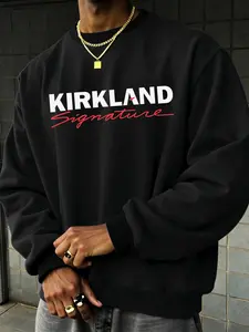 Kirkland Signature Sweatshirt – Funny Costco Parody Graphic Sweatshirts Fitted Crewneck, Casual Long Sleeve, Cozy Pullover Gift
