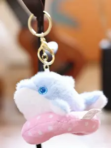 Adorable Ocean Animal Penguin Plush Toy Keychain, Cute Dolphin Bag Charm, Adorable Design, Summer Gift for Her, Birthday Present, Holiday Gift