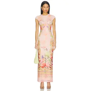 AFRM Cody Dew Drop Dress in Shell Scene