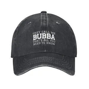 Single retro baseball cap for both men and women, an adjustable dad cap featuring a Bubba logo print. A pre-worn and washed design, suitable for outdoor casual wear and ideal as a gift. They call it “Bubba Cap” for everyday wear.