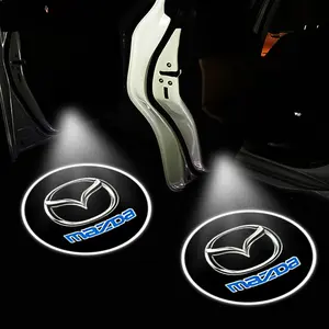 Mazda Car Door Logo Projection Light, HD Wireless LED Welcome Lamp, 1/2pcs High-Definition Car Decoration Accessories, Car Door Lights