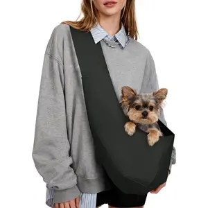 Dog Harness Suitable for Small Dogs Lightweight Crossbody Pet Bag with Safety Belt Pocket Storage Machine Washable Comfortable Travel Outdoor Harness Maximum Load 9 lbs Black