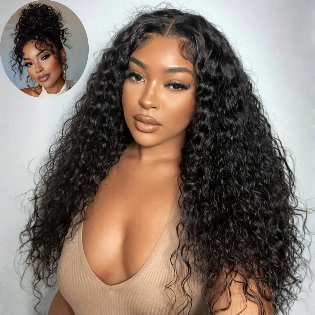 [New In] Sunber Natural Black Water Wave Wig 13x4 Lace Front Human Hair Wig Bye Bye Knots Pre Everything Glueless Wear & Go Wet Wavy Beach Curls Beginner Friendly