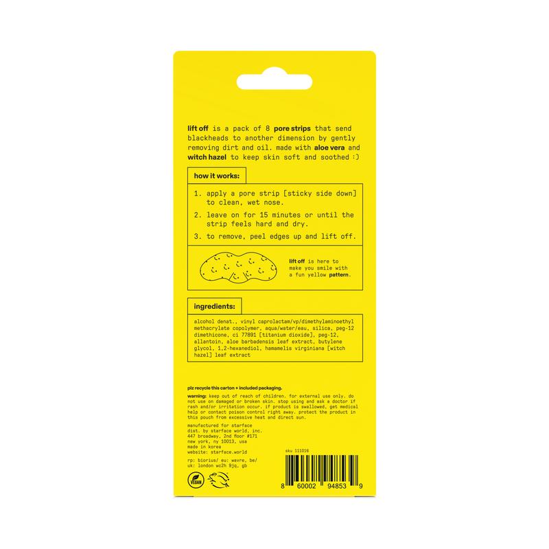 Starface Lift Off Pore Strips, 8 ct Aloe