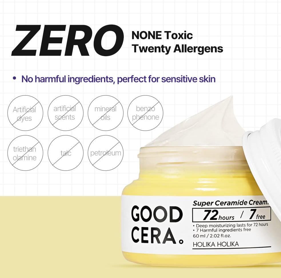[Holika Holika] Good Cera Super Ceramide Cream — Deeply Nourishing Barrier Repair Face Cream for Dry Skin