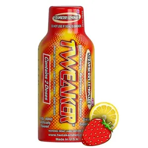 6x Tweaker Energy Strawberry Lemonade - Caffeinated Beverage Drink Shot Liquid Supplement Focus Vitality Athletic Performance Workout Gym Fitness Booster Alertness Metabolism Extra Strength Active Lifestyle Bulk Lot Bundle 2oz