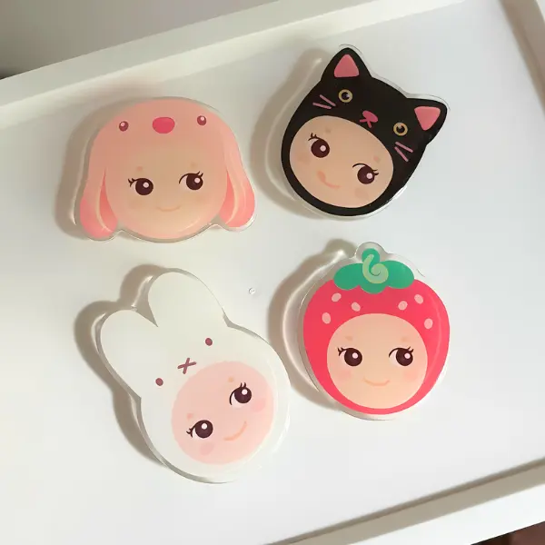 Acrylic Phone Griptok with Epoxy Finish, Cute Phone Grip, Durable & Stylish Pop Socket for Smartphones, Tablets, MagSafe & E-Reader Accessories